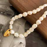 Marseille 18K Gold Non-Tarnish Classic Pearl Necklace: Yellow Gold