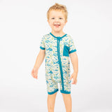 Bamboo Shortie Romper Pajama - Shark Friends - Emerson
