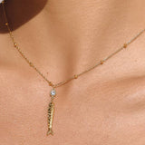 Leni 18K Gold Non-Tarnish CZ Fish Pendant Necklace: Yellow Gold
