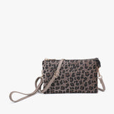Riley Convertible Cross Body Purse, Wristlet or Clutch - Cheetah Olive