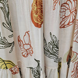 Shell Printed Button Down Maxi Skirt : RUST/OLIVE