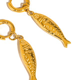 Nibe 18K Gold Non-Tarnish Fish Hoop Earring: Yellow Gold