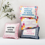 Sassy And Classy Embroidered Pillow
