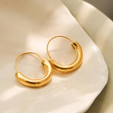 Mackenzie 18K Non-Tarnish U-Shape Hoop Earring: Yellow Gold