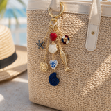 Coastal Ceramic Fish And Shell Bag Charm Key Chain