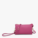 Riley Convertible Cross Body Purse, Wristlet or Clutch - Fuschia