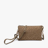Riley Convertible Cross Body Purse, Wristlet or Clutch - Cheetah Olive