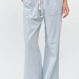 Striped Wide Leg Pants - Taupe and White