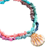 Coral Mirage Shell Pendant Necklace