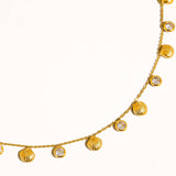 Sylvain 18K Gold Non-Tarnish CZ Shell Charm Necklace: Yellow Gold