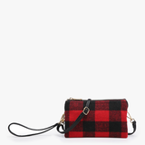 Riley Convertible Cross Body Purse, Wristlet or Clutch - Plaid Beige