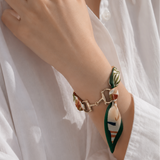 Horsebit Link Scarf Bracelet: Orange