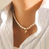 Marseille 18K Gold Non-Tarnish Classic Pearl Necklace: Yellow Gold