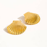 Cèpe 18K Gold Non-Tarnish Shell Studs: Yellow Gold