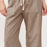 Striped Wide Pants - Brown