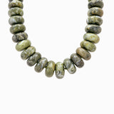 Neutral Chunky Marble Seed Bead Statement Necklace: Natural