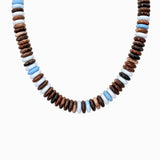 Multi 2 Color Wide Marble Beaded Necklace: Multi Burgundy