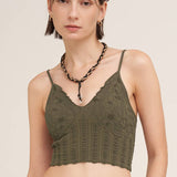 Lace Textured Bralette  Butter Cream