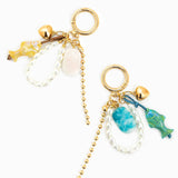 Iridescent Fish Pearl Loop Coastal Bag Charm: Ivory