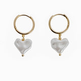 Cloud Heart Pearl Drop Earrings