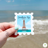Sombrero Key Lighthouse Stamp Sticker, Florida Lighthouse
