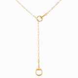 Horsebit Y-Drop Lariat Necklace: Gold