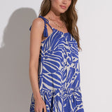 Babydoll Mini Dress w/ Tie Straps by Elan -  Blue Kauai