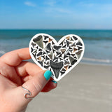 Shark Tooth Lover Sticker, Beach Sticker, Shark Tooth Heart