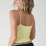 Floral Textured Lace Cami Chocolate