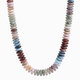 Multi Color Wide Marble Beaded Necklace: Dark Multi