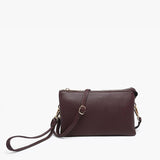 Riley Convertible Cross Body Purse, Wristlet or Clutch - Sangria