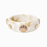 Shell Marble Resin Pearl Bangle Bracelet