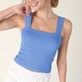 Striped Square Crop Top Marina