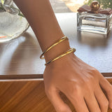 Zahara 18K Gold Non-Tarnish Double Strap Bracelet: Yellow Gold