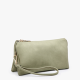 Riley Convertible Cross Body Purse, Wristlet or Clutch - Dark Emerald