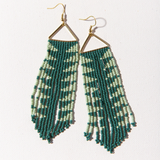 Teal & Mint Triangle Fringe Earrings