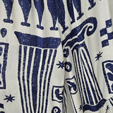 Athens Printed Wide Leg Jumpsuit : WHITE/NAVY
