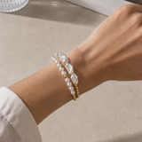 2 Layer Pearl Strand Toggle Bracelet