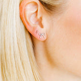 Screwback Stud Earrings - Tally - Silver