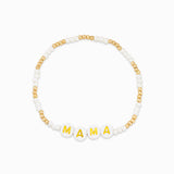 Mama Mini Gold Cream Bead Mix Bracelet Set