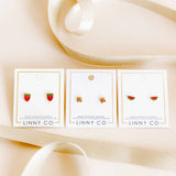 Screwback Stud Earrings - Pink Cherry