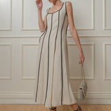 Sleeveless Smocked Halter Top: NATURAL / S-M-L (3-2-1)