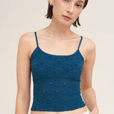 Floral Textured Lace Cami Chocolate
