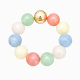 Pastel Marble Statement Beaded Necklace & Bracelet Set: Blue
