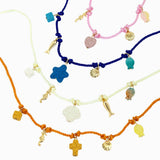 Beach Mode Coastal Coral Cove Treasure Rope 5 Charm Necklace