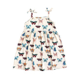 Wings of Paradise Butterflies Bamboo Sundress: Beige/Multi