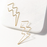 Brass Wire Lightning Hoop Earrings