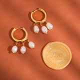 Séjour 18K Gold Non-Tarnish Petite Pearl Dangle Earring: Yellow Gold