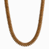 Neutral Color Wide Marble Beaded Necklace: Pink Multi