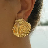 Cèpe 18K Gold Non-Tarnish Shell Studs: Yellow Gold